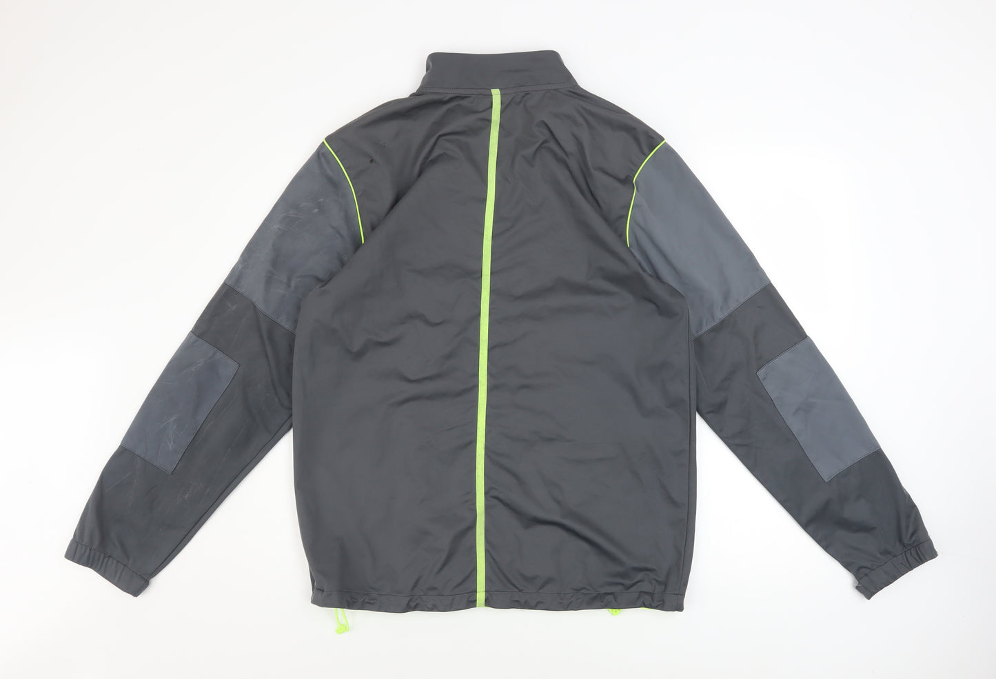 Slazenger Men’s Grey Windbreaker Softshell Jacket L Full Zip Reflective Sports