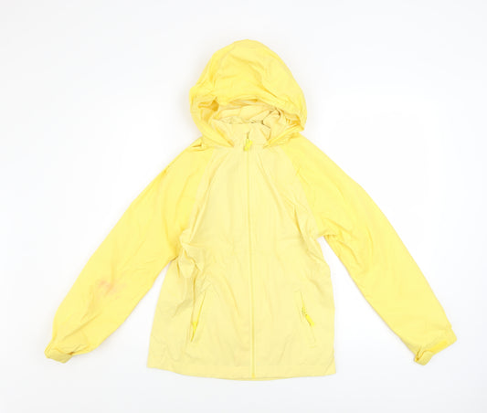 Mountain Warehouse Girls Yellow Waterproof Hooded Rain Coat 11-12 Years