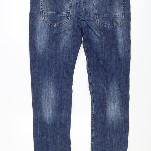 E J Denim Men's Blue 32R Straight Fit Jeans Cotton Stretch