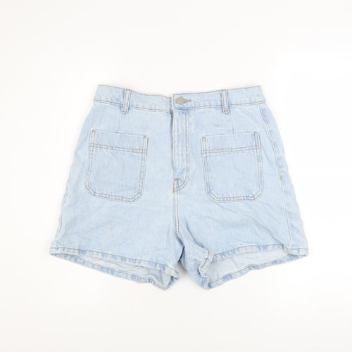 Primark Women’s Light Blue Denim Mom Shorts Size 12 High Waist