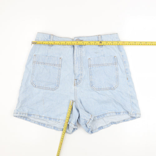 Primark Women’s Light Blue Denim Mom Shorts Size 12 High Waist