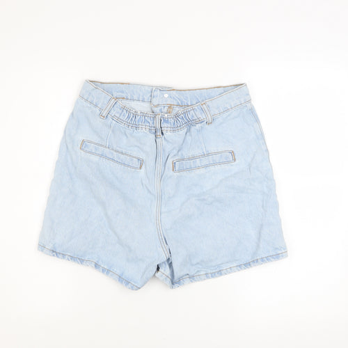 Primark Women’s Light Blue Denim Mom Shorts Size 12 High Waist
