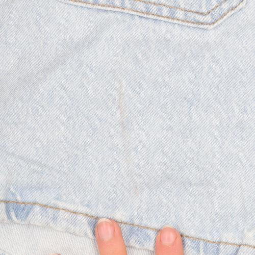 Primark Women’s Light Blue Denim Mom Shorts Size 12 High Waist