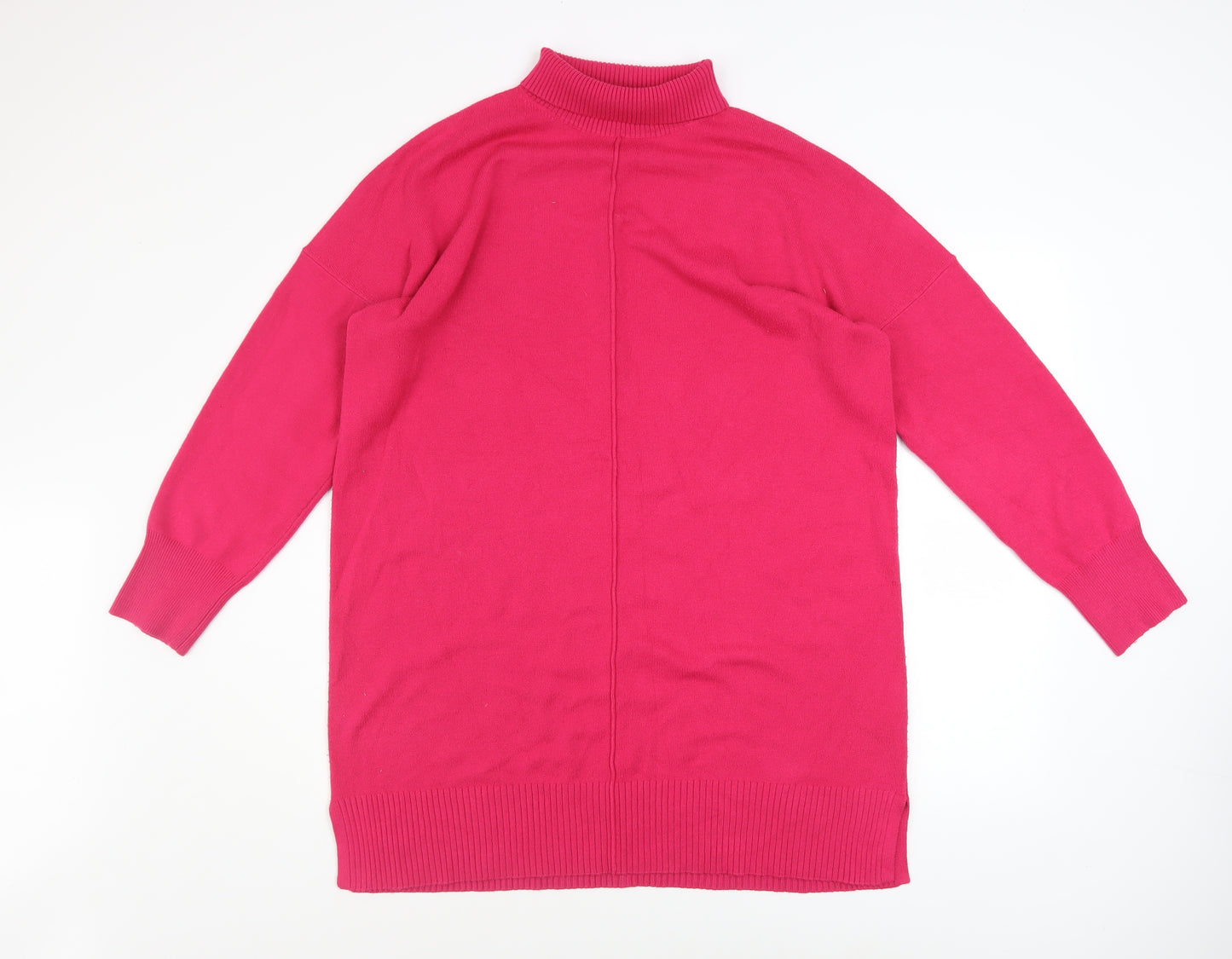 French Connection Women's Pink Mock Neck Long Sleeve Pullover Jumper Size M