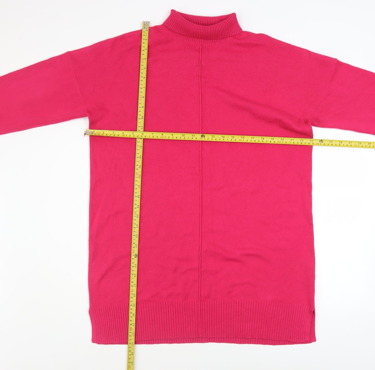French Connection Women's Pink Mock Neck Long Sleeve Pullover Jumper Size M