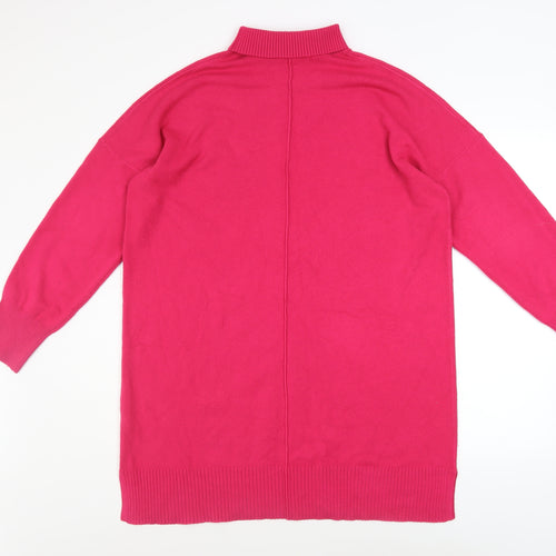 French Connection Women's Pink Mock Neck Long Sleeve Pullover Jumper Size M