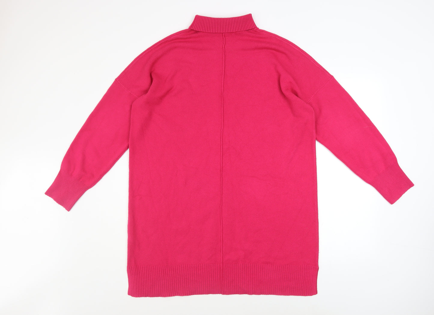 French Connection Women's Pink Mock Neck Long Sleeve Pullover Jumper Size M