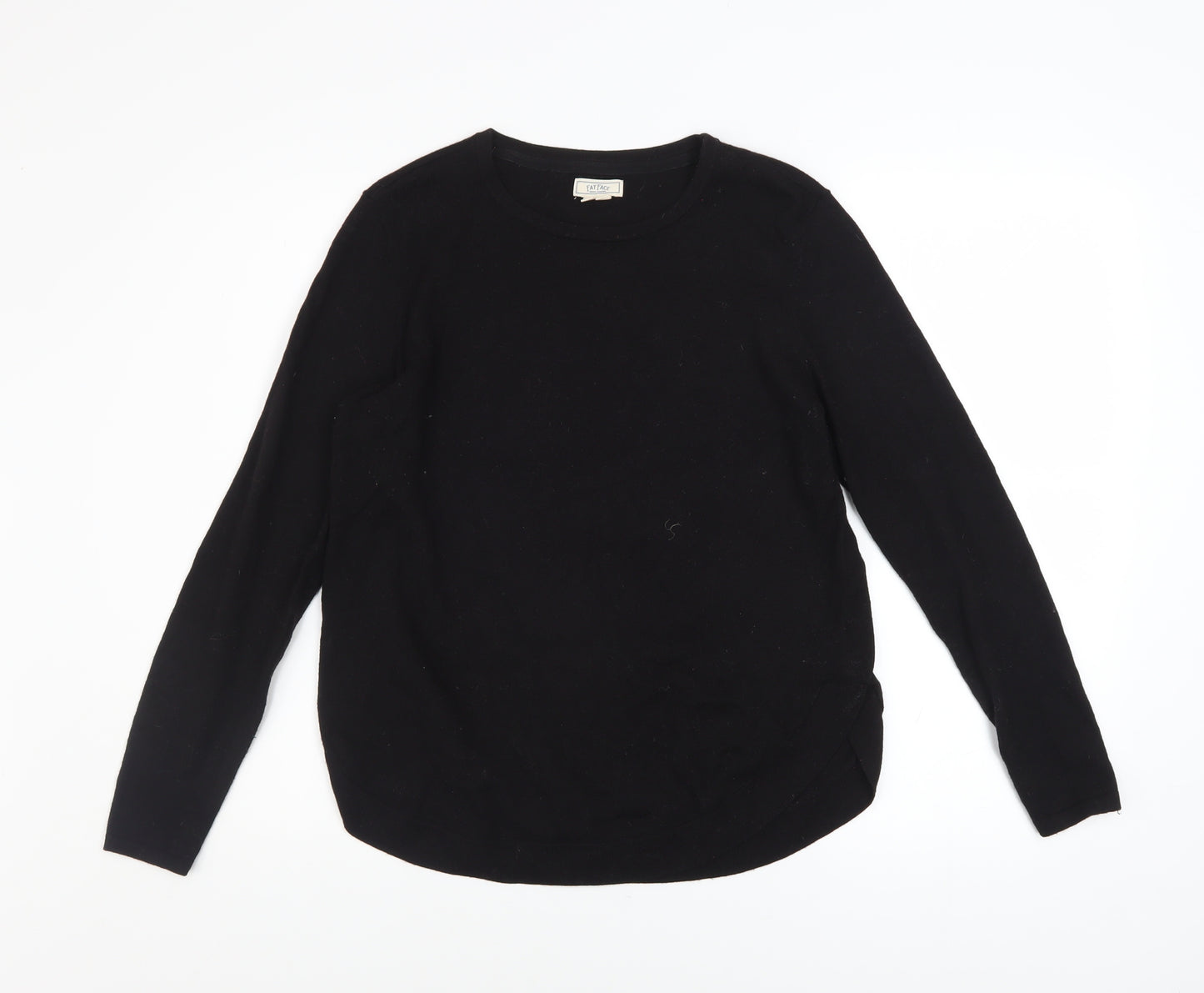 FatFace Women's Black Wool Blend Crew Neck Jumper Size 8