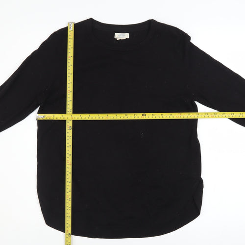 FatFace Women's Black Wool Blend Crew Neck Jumper Size 8