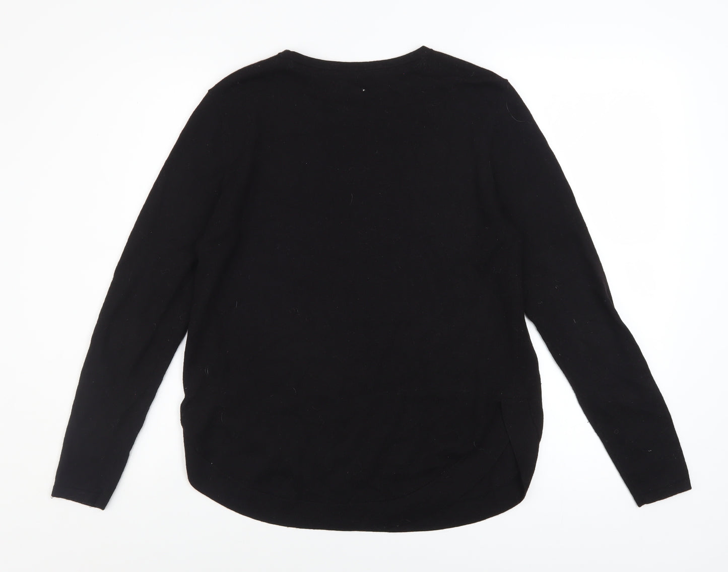 FatFace Women's Black Wool Blend Crew Neck Jumper Size 8