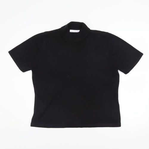 JDV Women’s Black Mock Neck Short Sleeve Knit Top Size 10