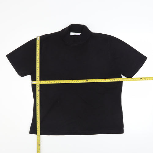 JDV Women’s Black Mock Neck Short Sleeve Knit Top Size 10