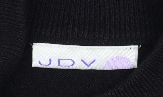JDV Women’s Black Mock Neck Short Sleeve Knit Top Size 10