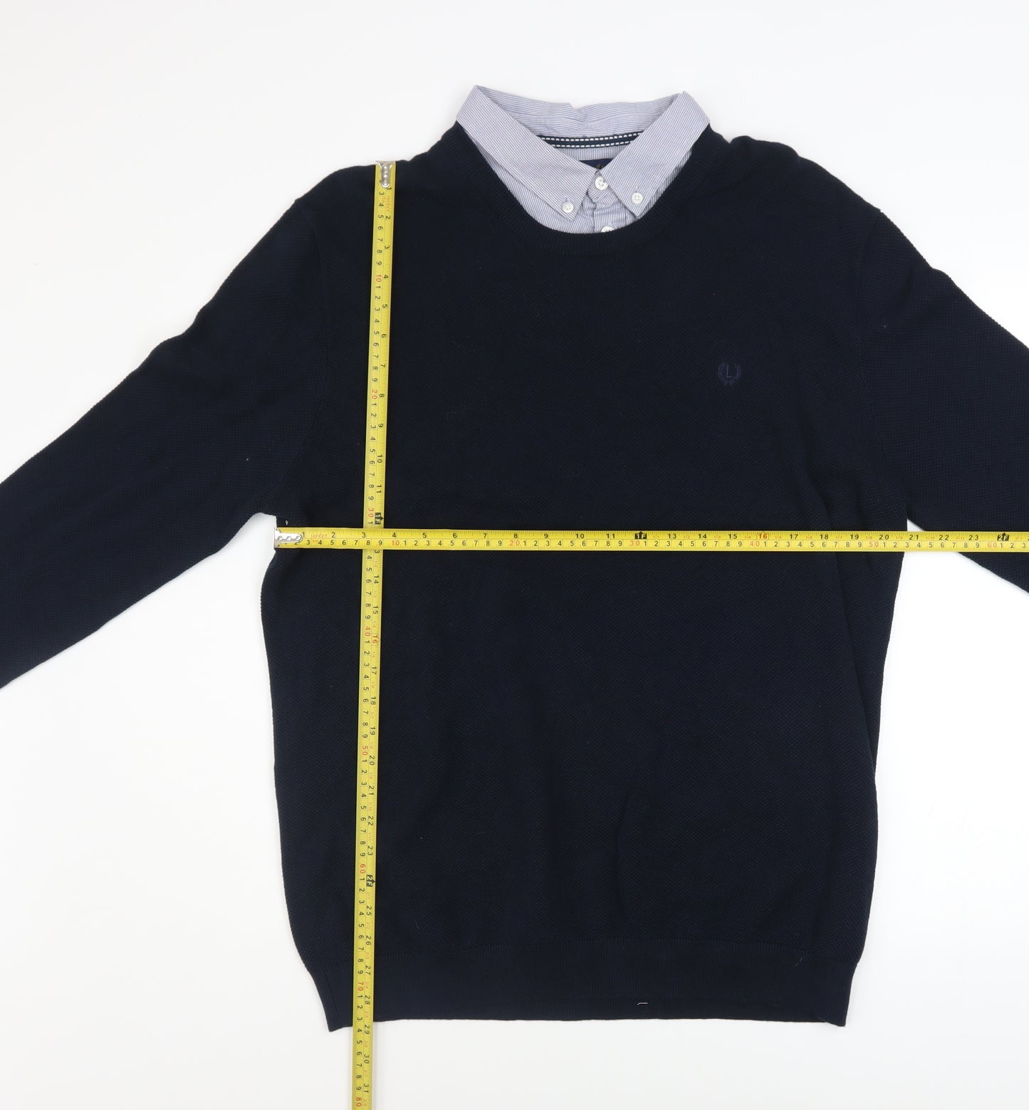 Lincoln Men’s Blue Cotton Crew Neck Pullover Jumper XL