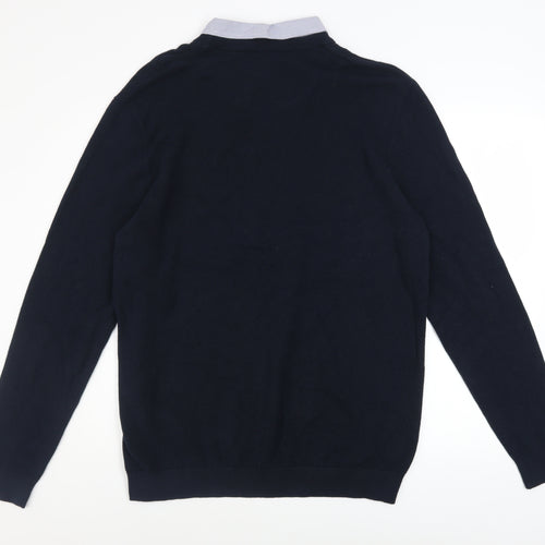Lincoln Men’s Blue Cotton Crew Neck Pullover Jumper XL