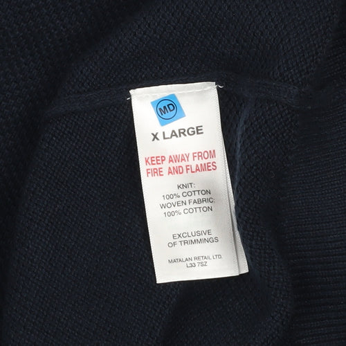 Lincoln Men’s Blue Cotton Crew Neck Pullover Jumper XL