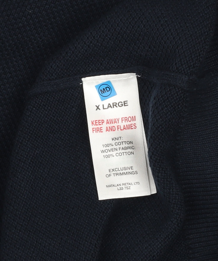 Lincoln Men’s Blue Cotton Crew Neck Pullover Jumper XL