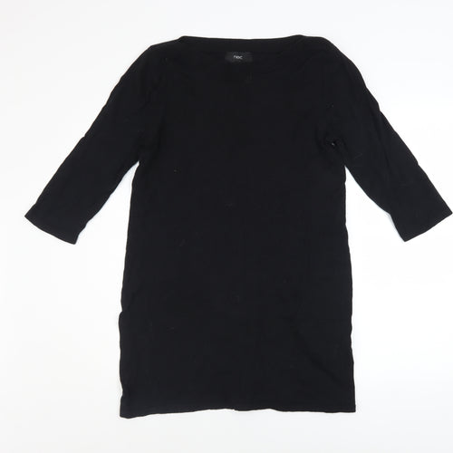 Next Women Black Size 14 Shift Knee Length 3/4 Sleeve Dress