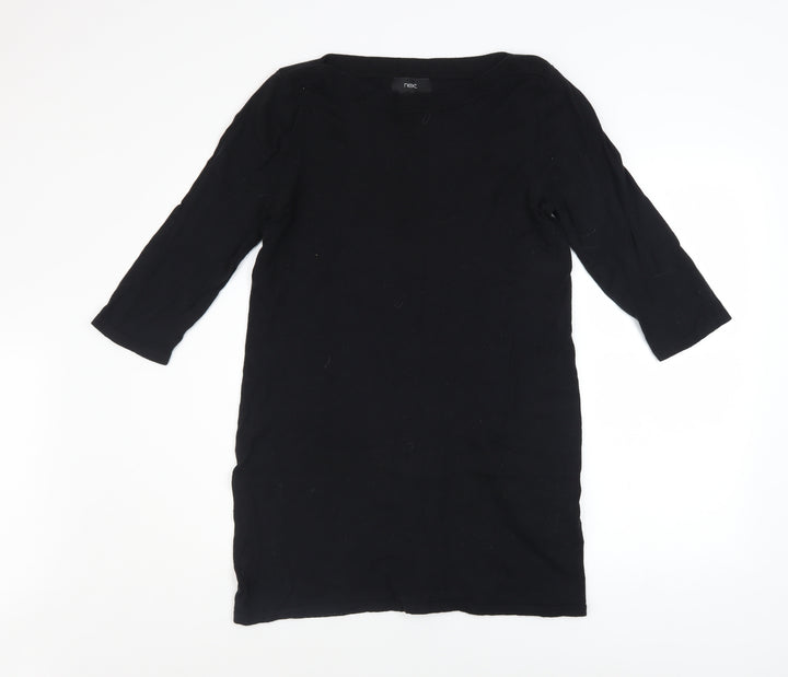 Next Women Black Size 14 Shift Knee Length 3/4 Sleeve Dress