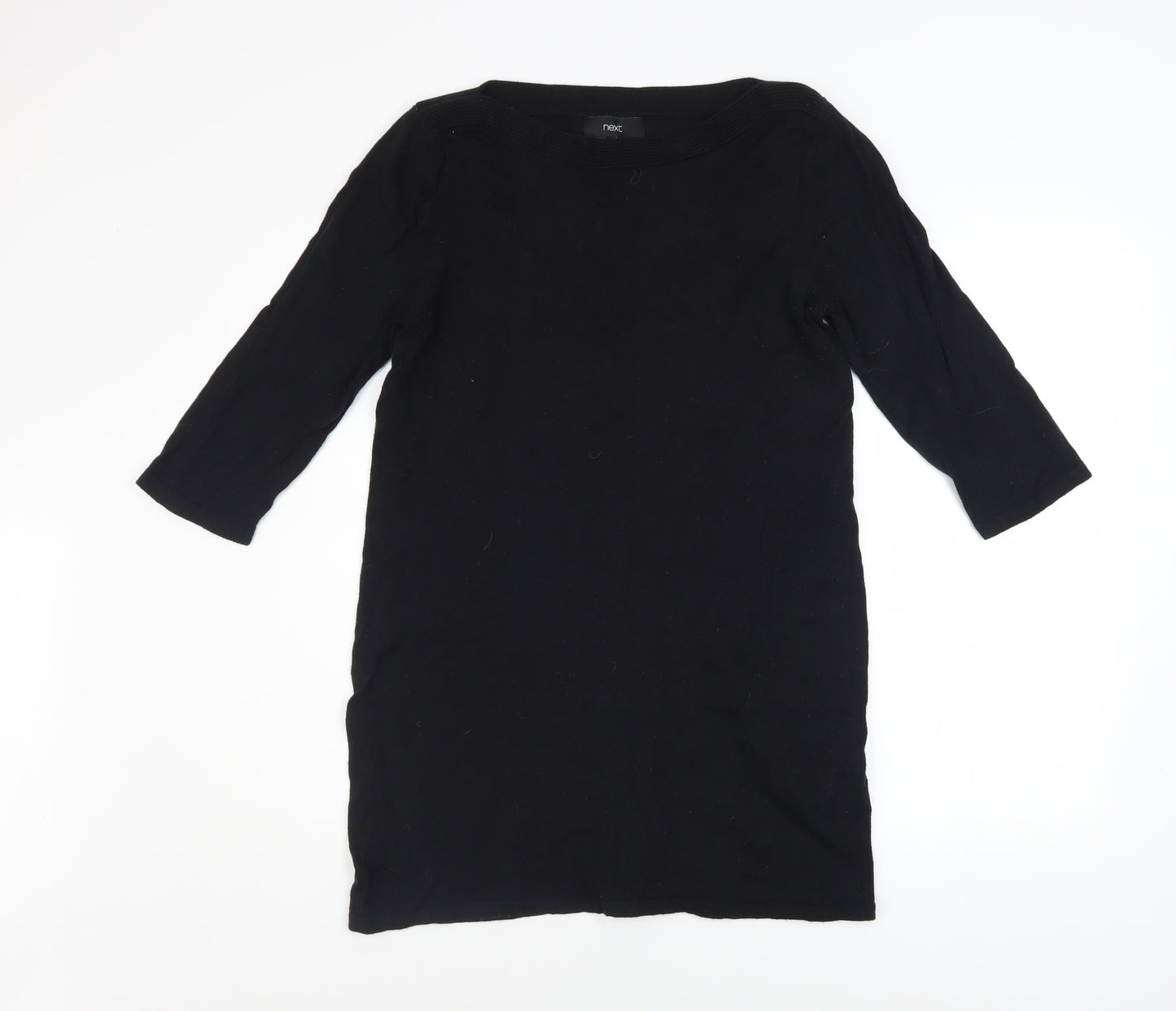 Next Women Black Size 14 Shift Knee Length 3/4 Sleeve Dress
