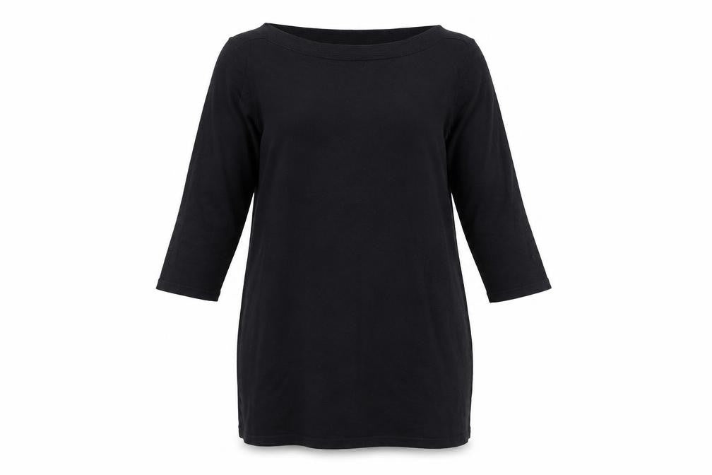 Front view of Next Women Black, size 14, Shift Knee Length 3/4 Sleeve Dress