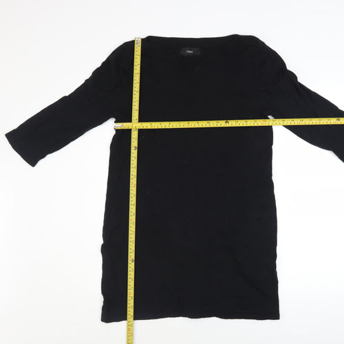 Next Women Black Size 14 Shift Knee Length 3/4 Sleeve Dress