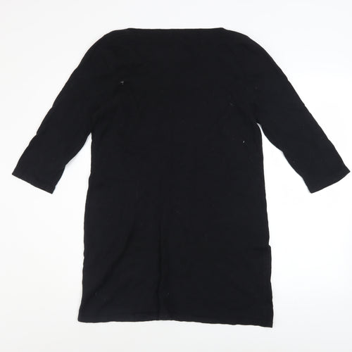 Next Women Black Size 14 Shift Knee Length 3/4 Sleeve Dress