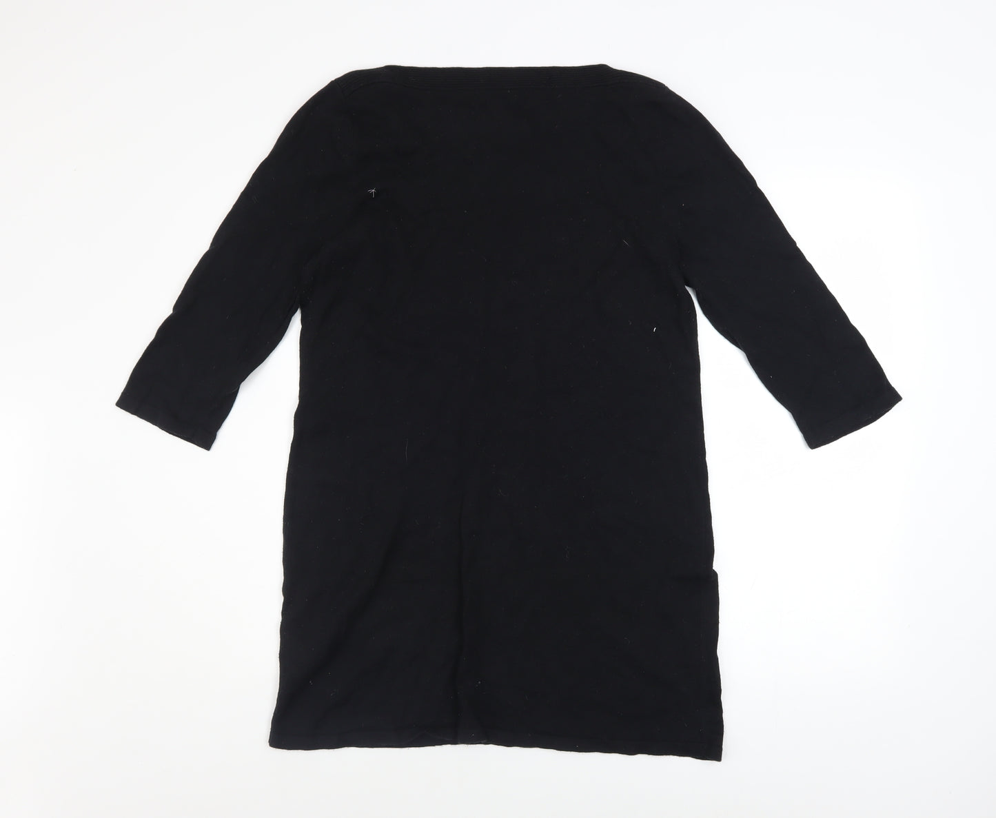 Next Women Black Size 14 Shift Knee Length 3/4 Sleeve Dress