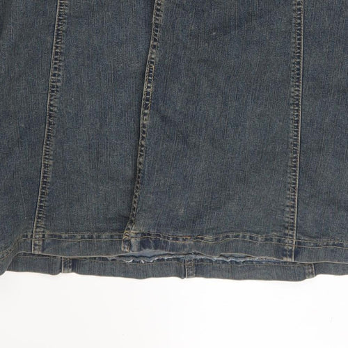 Flirty Blues Women Blue Denim Shirt Dress Size 14 Long Sleeve Casual