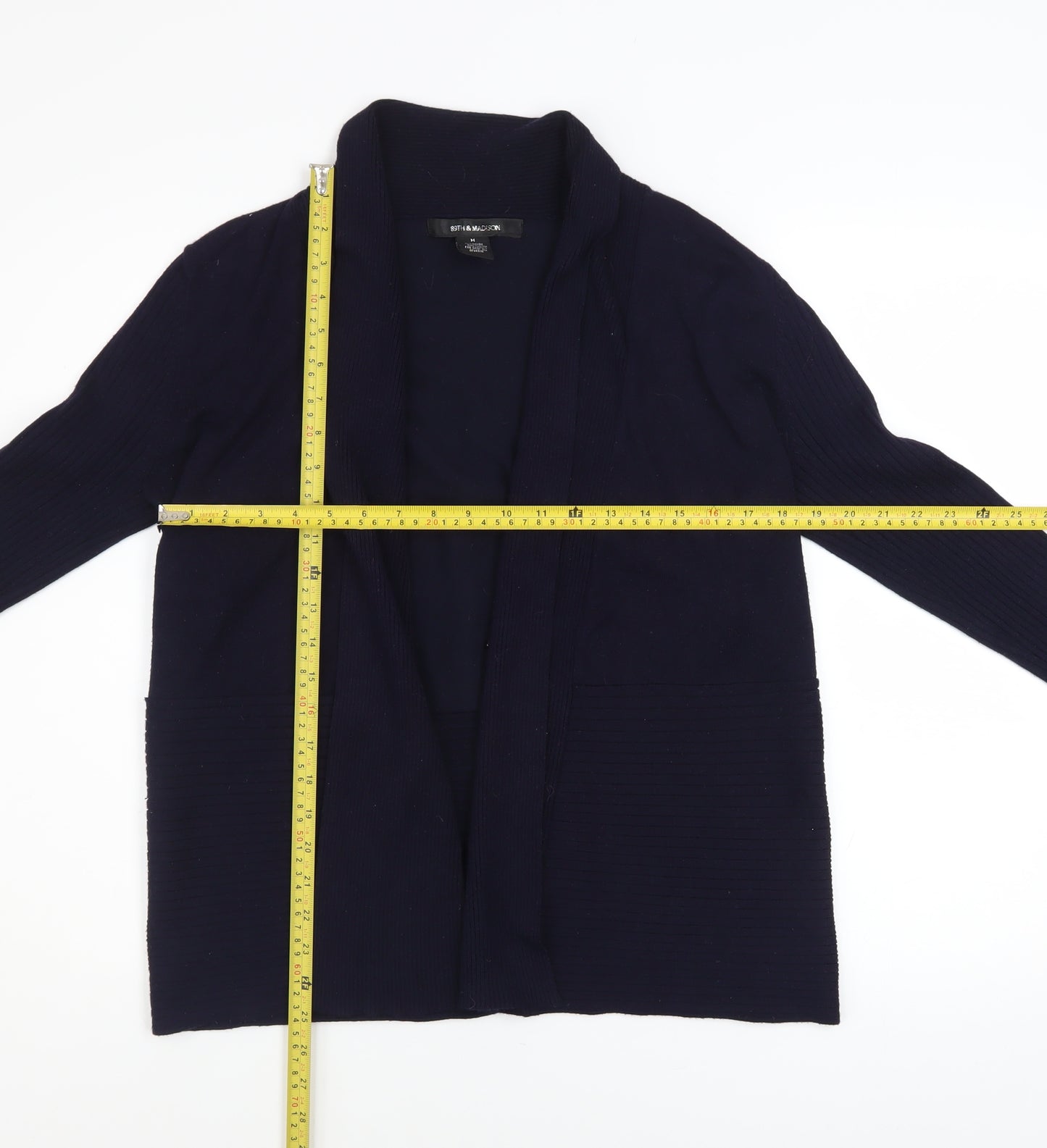 89th & Madison Women's Blue Knit Cardigan Size M Long Sleeve Open Front