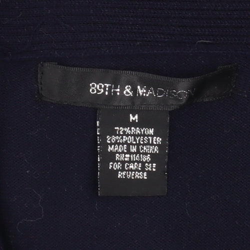 89th & Madison Women's Blue Knit Cardigan Size M Long Sleeve Open Front