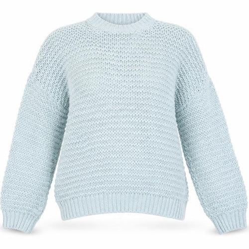 Boohoo Women’s Blue Chunky Knit Mock Neck Jumper Size M
