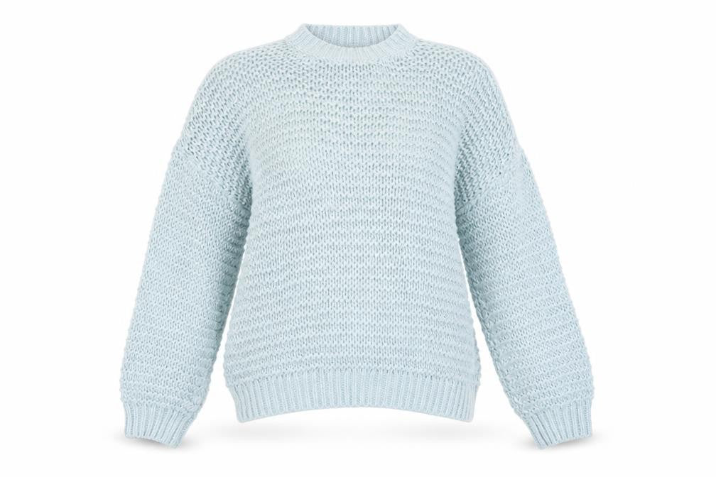 Boohoo Women’s Blue Chunky Knit Mock Neck Jumper Size M