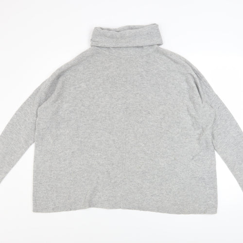 Warehouse Women’s Grey Roll Neck Knit Jumper Size 10