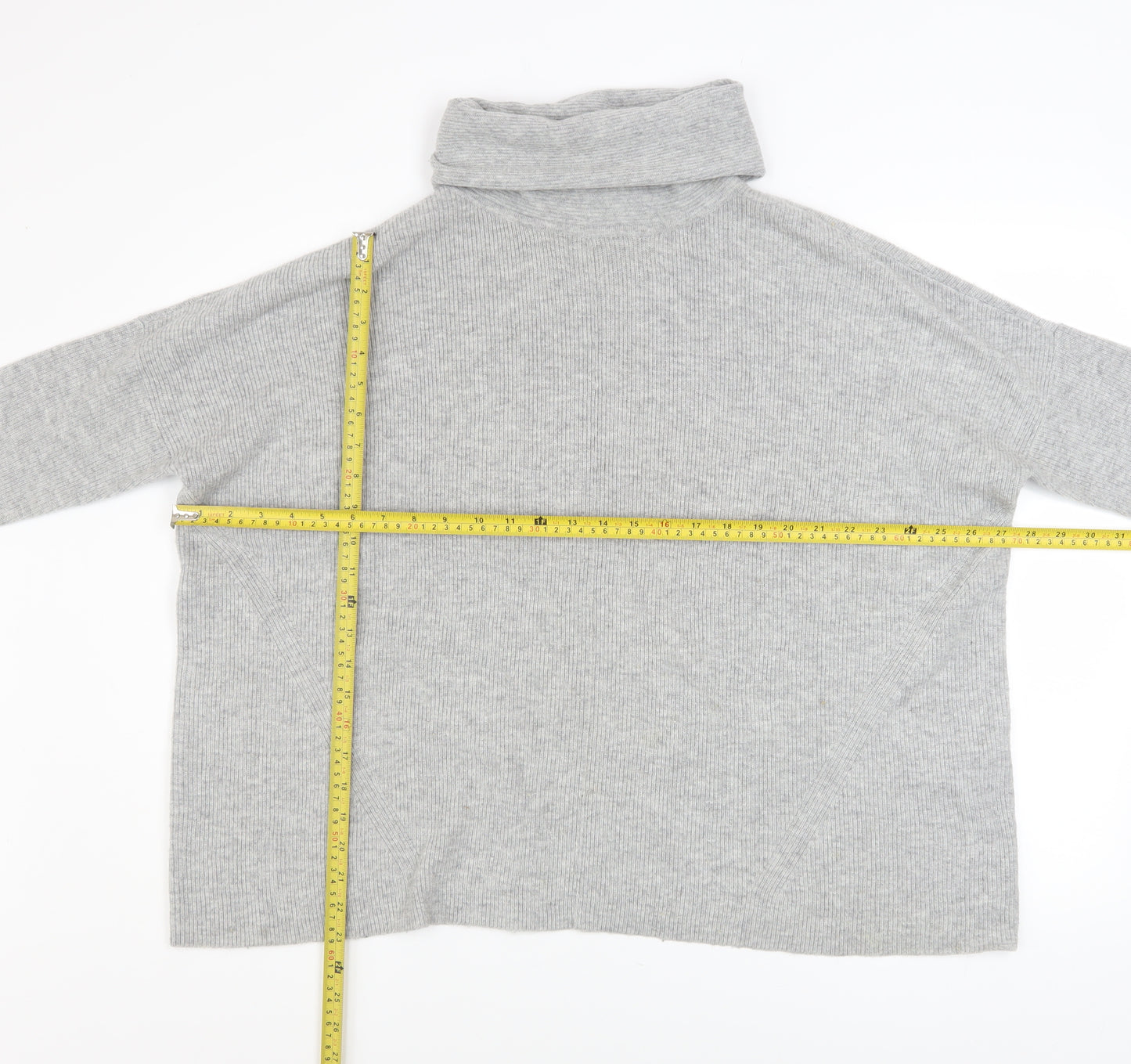 Warehouse Women’s Grey Roll Neck Knit Jumper Size 10