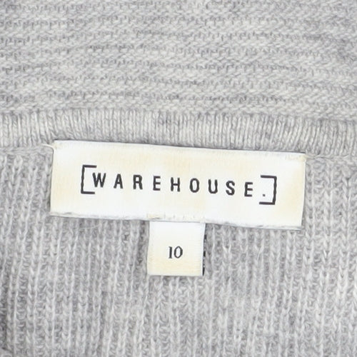 Warehouse Women’s Grey Roll Neck Knit Jumper Size 10