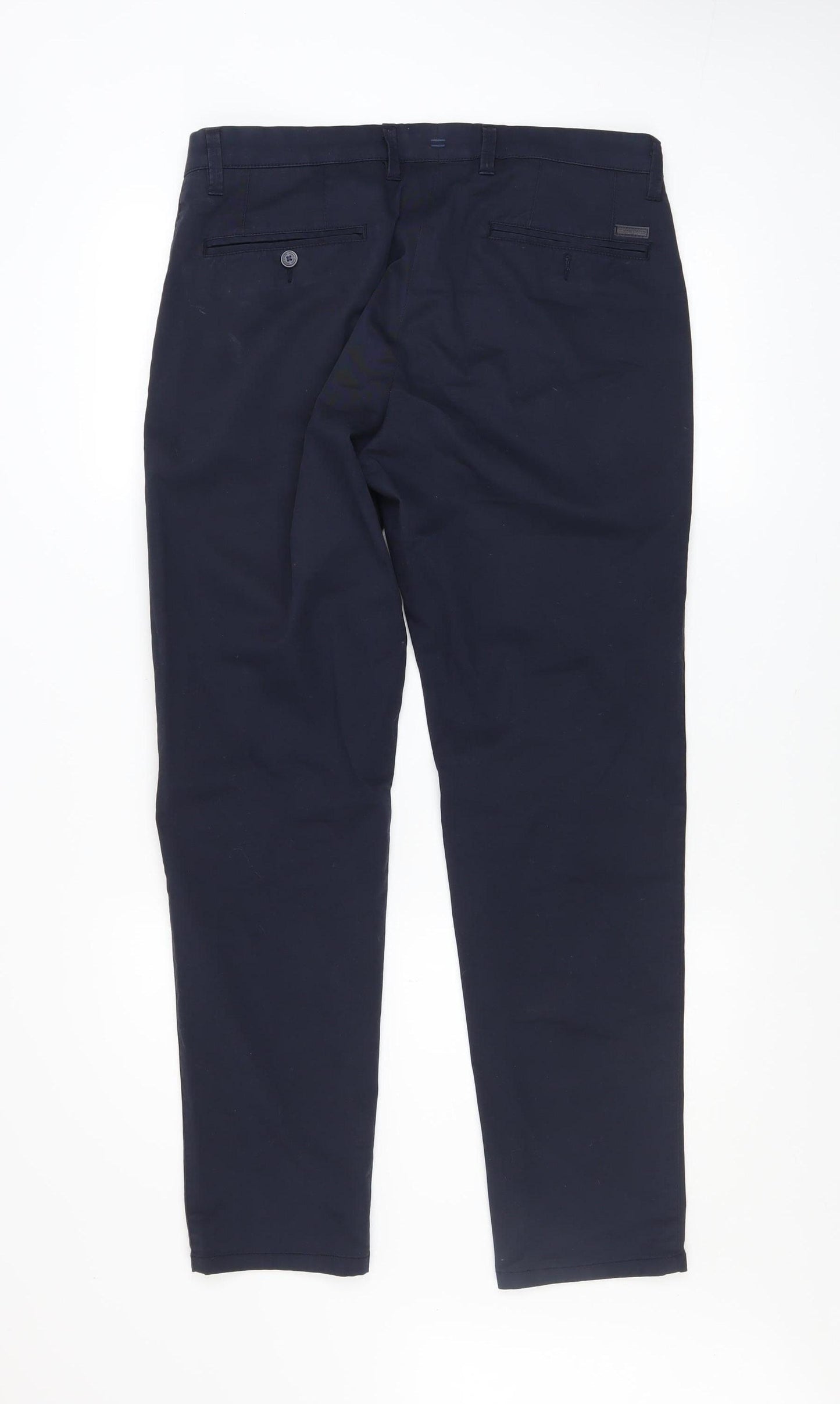 Remus Uomo Men's Navy Blue Slim Fit Chino Trousers 34S