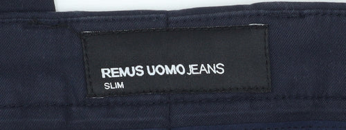 Remus Uomo Men's Navy Blue Slim Fit Chino Trousers 34S