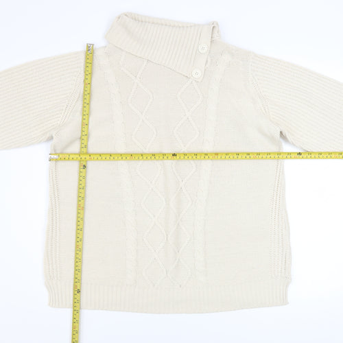 Atlas for Women Beige Cable Knit Long Sleeve Acrylic Jumper UK 12-14