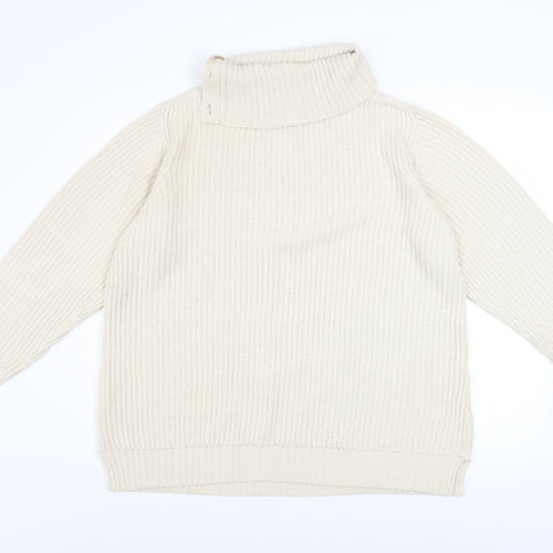 Atlas for Women Beige Cable Knit Long Sleeve Acrylic Jumper UK 12-14