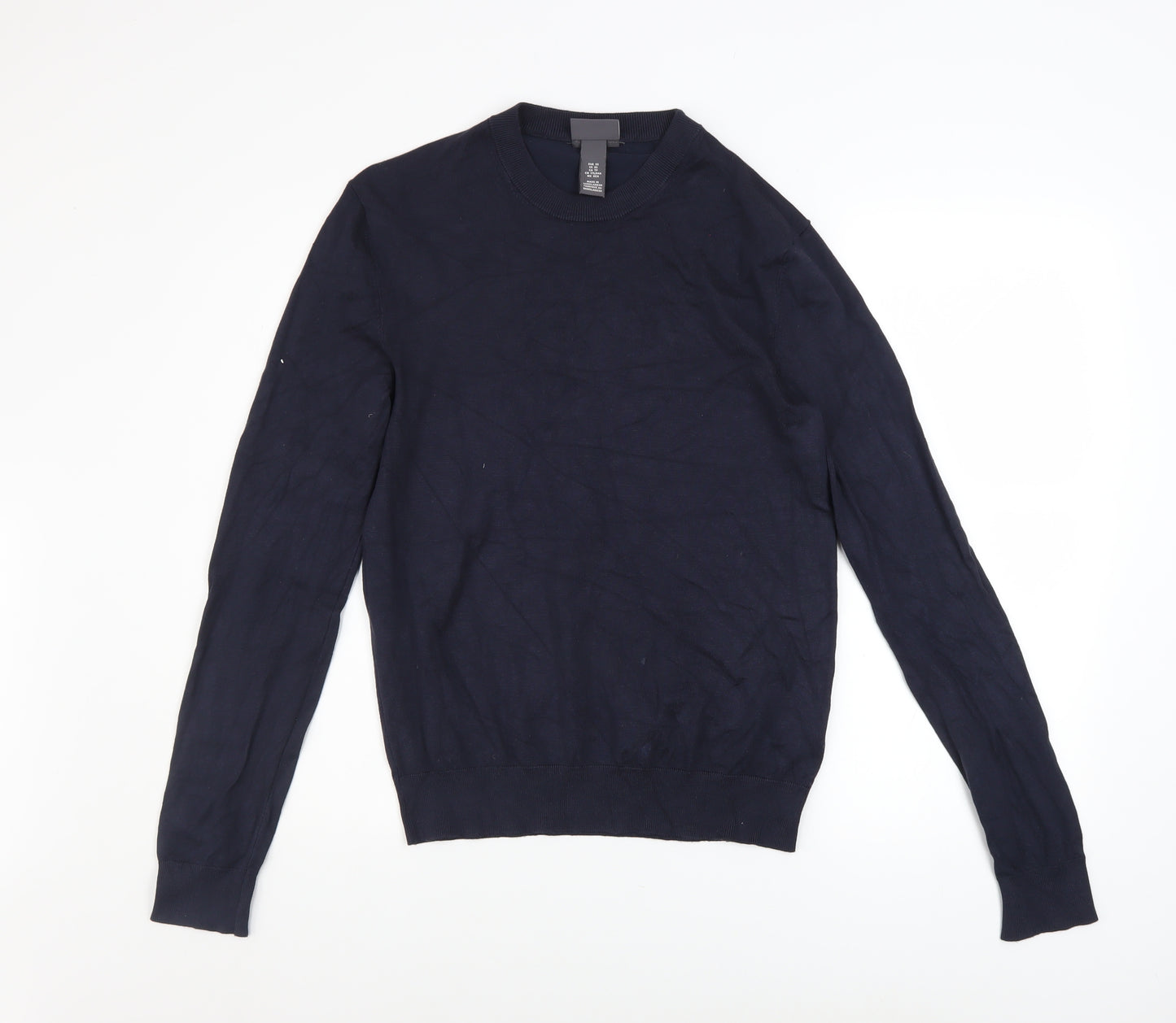 H&M Men's Blue Slim Fit Crew Neck Pullover Jumper XS