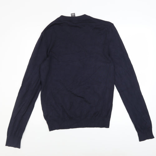 H&M Men's Blue Slim Fit Crew Neck Pullover Jumper XS