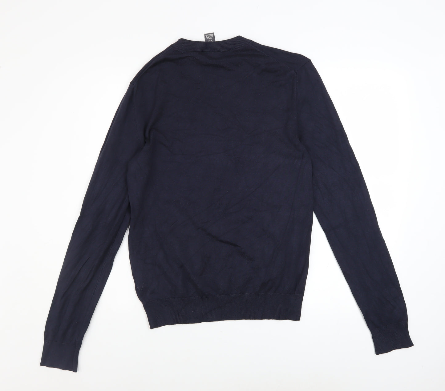 H&M Men's Blue Slim Fit Crew Neck Pullover Jumper XS