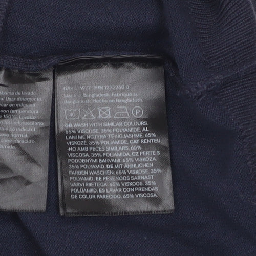 H&M Men's Blue Slim Fit Crew Neck Pullover Jumper XS