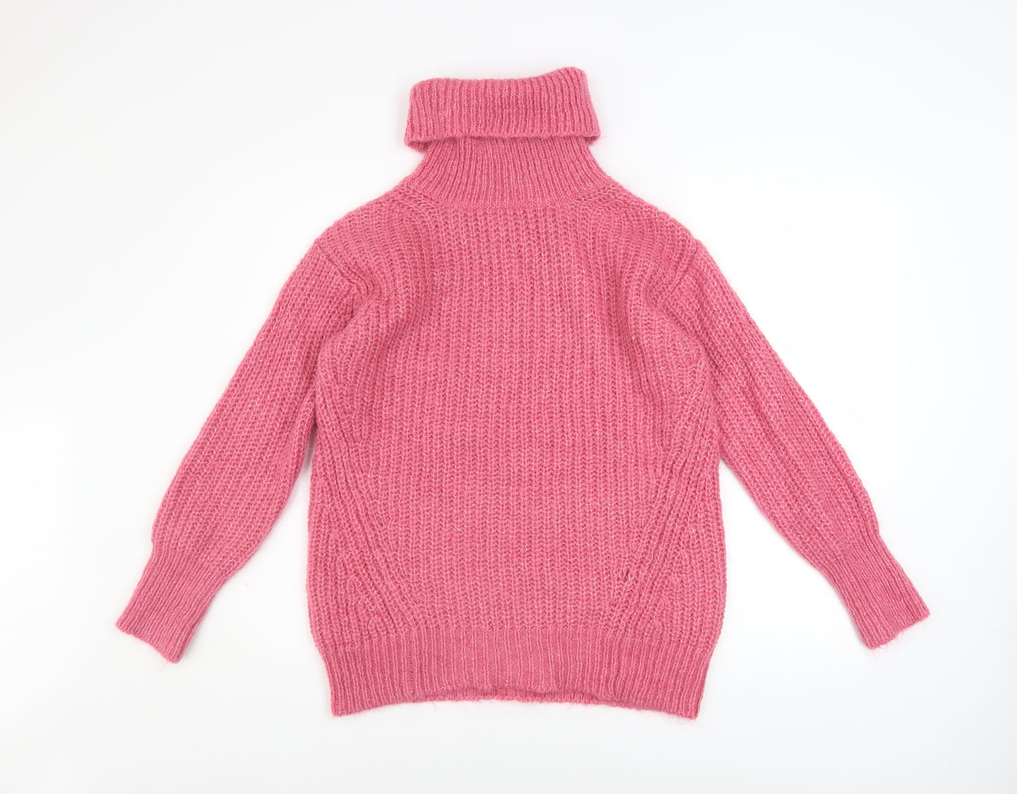 Marks and Spencer Autograph Womens Pink Roll Neck Mohair Jumper Size 6