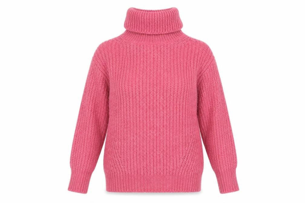 Marks and Spencer Autograph Womens Pink Roll Neck Mohair Jumper Size 6