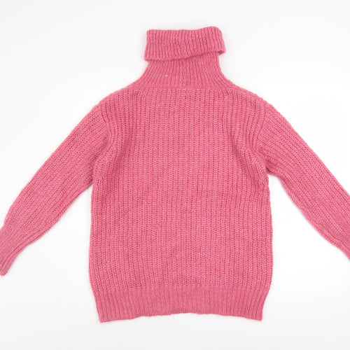 Marks and Spencer Autograph Womens Pink Roll Neck Mohair Jumper Size 6