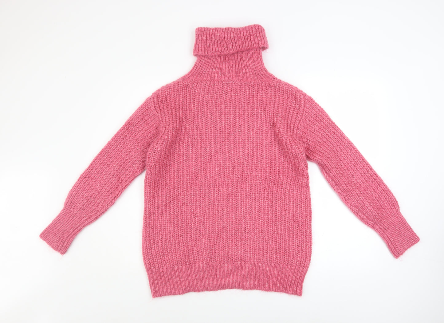 Marks and Spencer Autograph Womens Pink Roll Neck Mohair Jumper Size 6