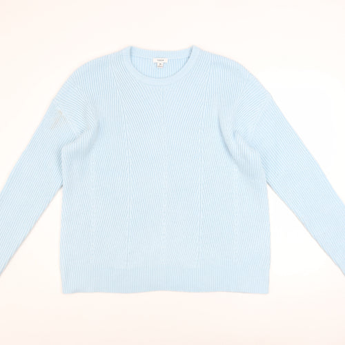 TOG24 Women’s Blue Acrylic Crew Neck Chunky Knit Jumper Size 14