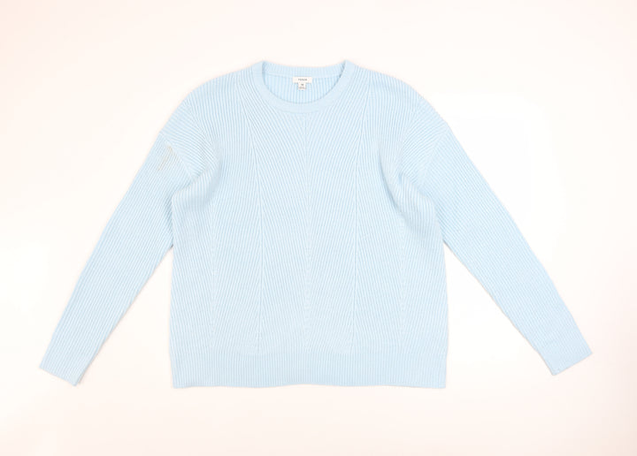 TOG24 Women’s Blue Acrylic Crew Neck Chunky Knit Jumper Size 14